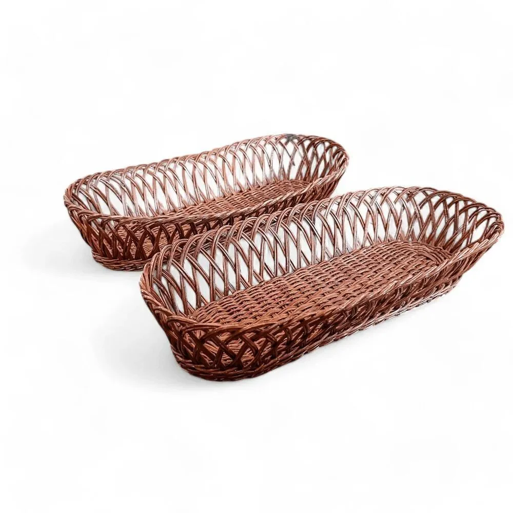 Oval Wicker Bread Basket Bundle of two